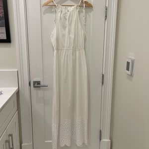 Halston white maxi dress